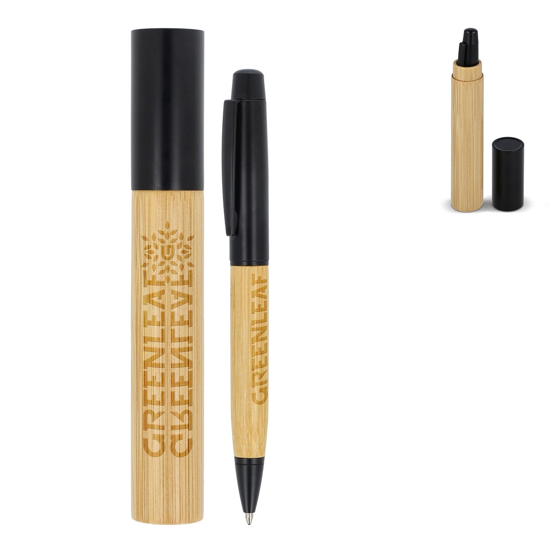 Metallkugelschreiber Bambus in Tube Lüthlan