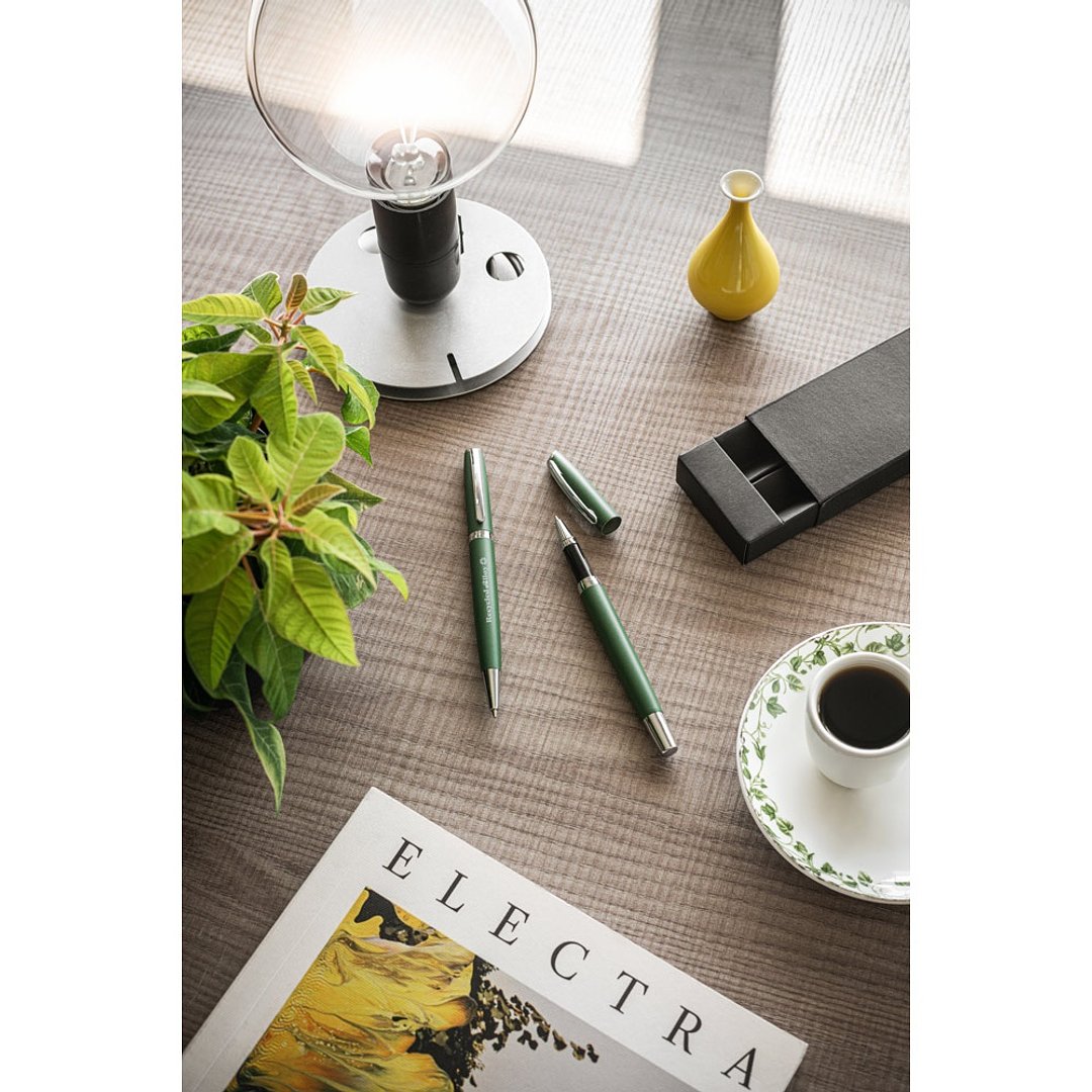 Tintenroller und Kugelschreiber mit Gehäuse aus 100% recyceltem Aluminium Paulas