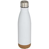 500 ml doppelwandige, vakuumisolierte Trinkflasche aus Edelstahl mit Korkdetails - Steia