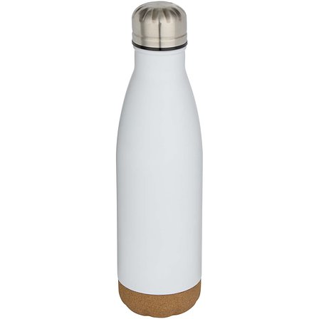 500 ml doppelwandige, vakuumisolierte Trinkflasche aus Edelstahl mit Korkdetails - Steia