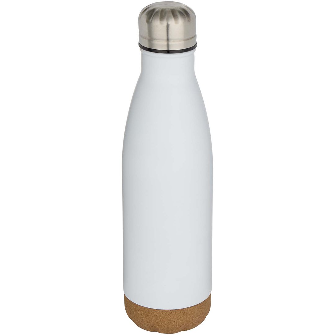 500 ml doppelwandige, vakuumisolierte Trinkflasche aus Edelstahl mit Korkdetails - Steia