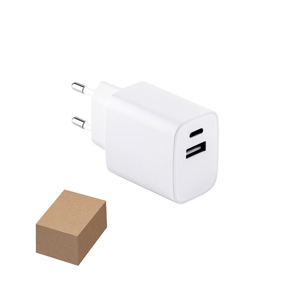 Ladegerät mit USB-A Anschluss 18W und USB-C 20W in 100% rABS Lursicca