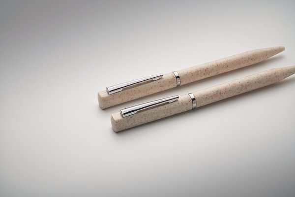 Schreibgeräte-Set Stroh/ABS Trikn