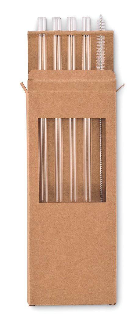 Glas Trinkhalme-Set Steilgin