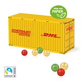 3D Adventskalender "Container" mit Fairtrade® Schokolade mit Papier-Inlay