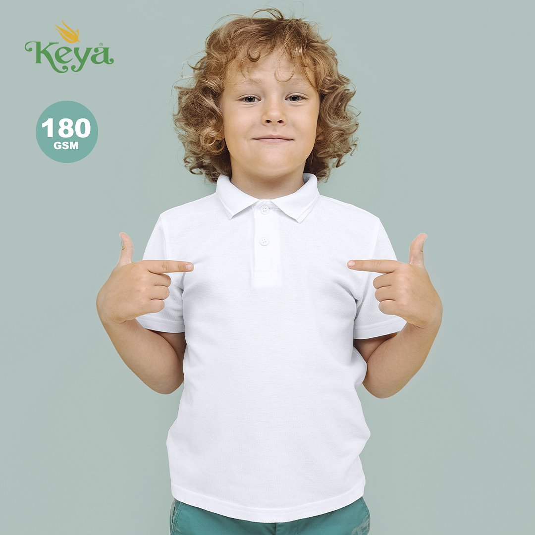 Kinder Weiß Polo-Shirt "keya"