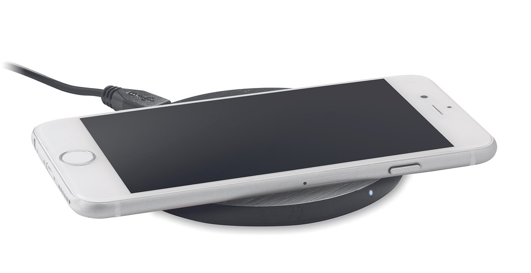 Rundes kabelloses Ladegerät aus Bambus Rudoni