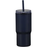540 ml RCS Becher aus recyceltem Material, doppelwandig isoliert, mit Trinkhalm - Marlixhla