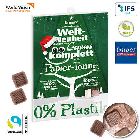 Adventskalender mit Schokolade bedruckt