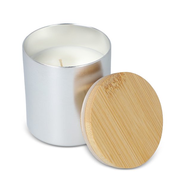 Bhakti-Duftkerze auf pflanzlicher Basis in recyceltem Aluminiumgefäß Elinele