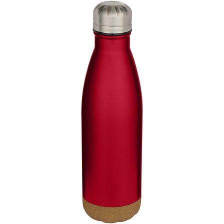 500 ml doppelwandige, vakuumisolierte Trinkflasche aus Edelstahl mit Korkdetails - Steia
