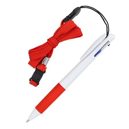 3-Farben-Stift mit Griffzone und Schlüsselband Helven