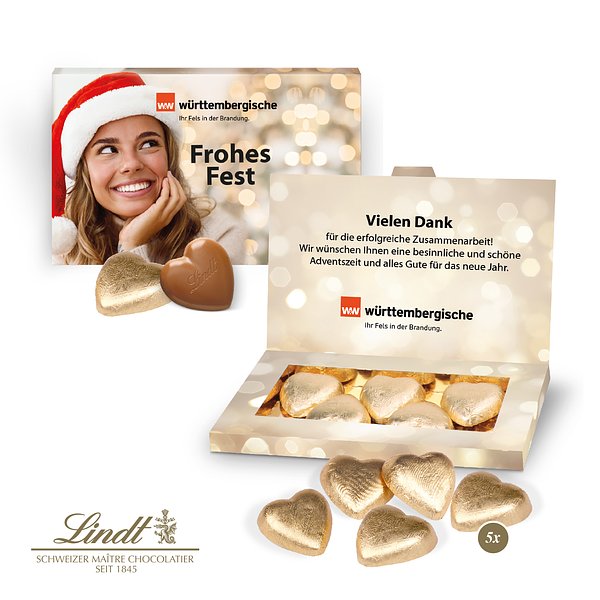 Präsentbox "Business" mit Lindt Schokoherzen