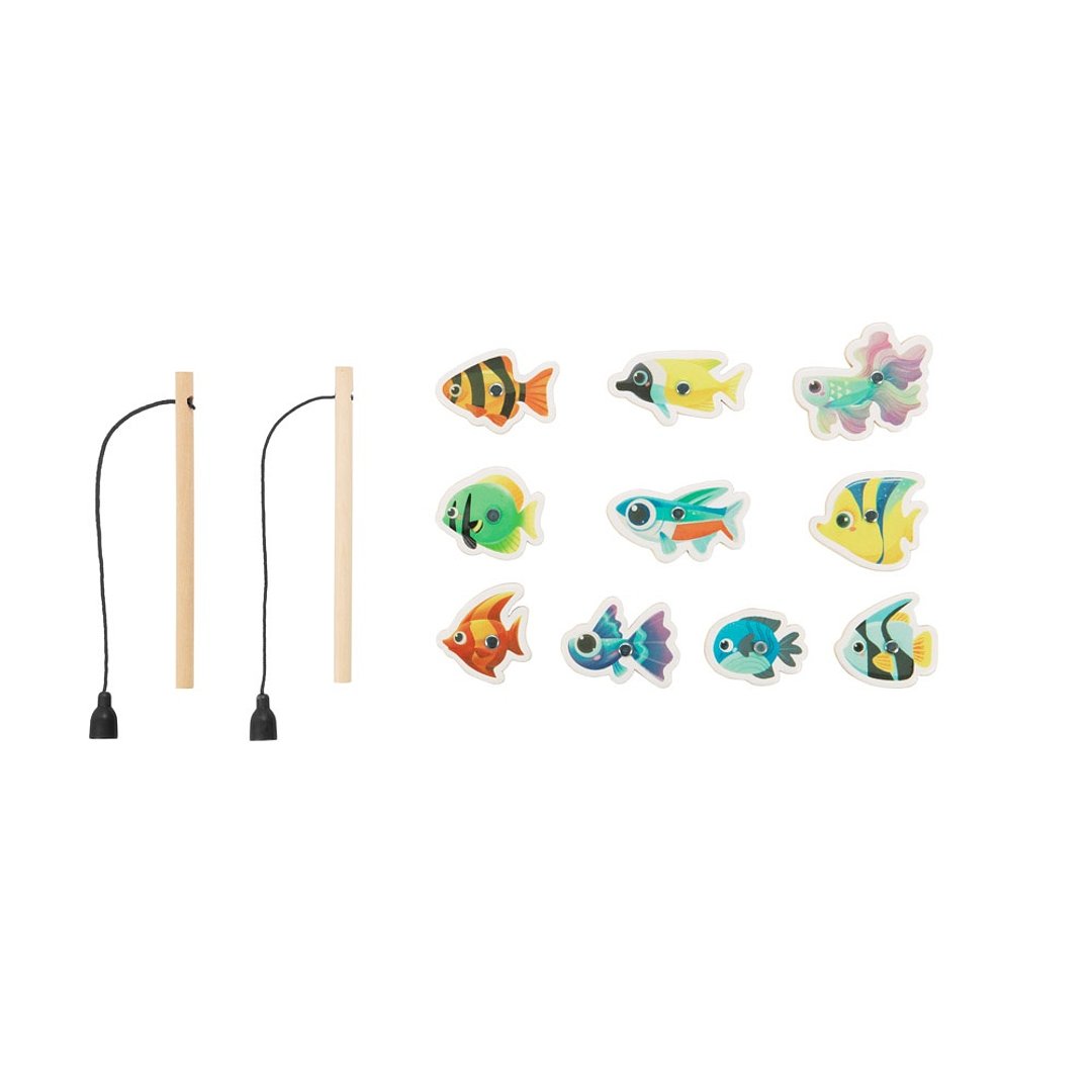 Angelspiel mit 10 Holzfischen, ideal für Kinder Itarjasch