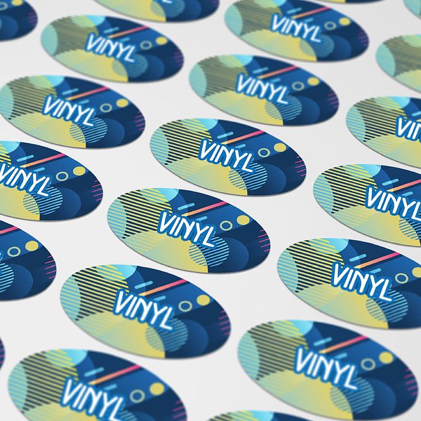 Vinyl Sticker Oval 30x15mm Vetiannan