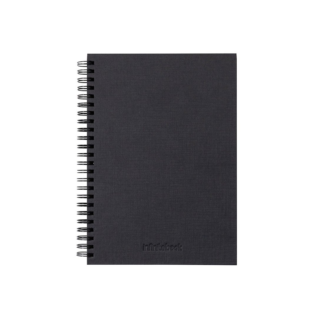 Set bestehend aus einem Infinitebook mit Hardcover, einem Reinigungsset, einem Marker und einem Halter für Kugelschreiber Paunicona