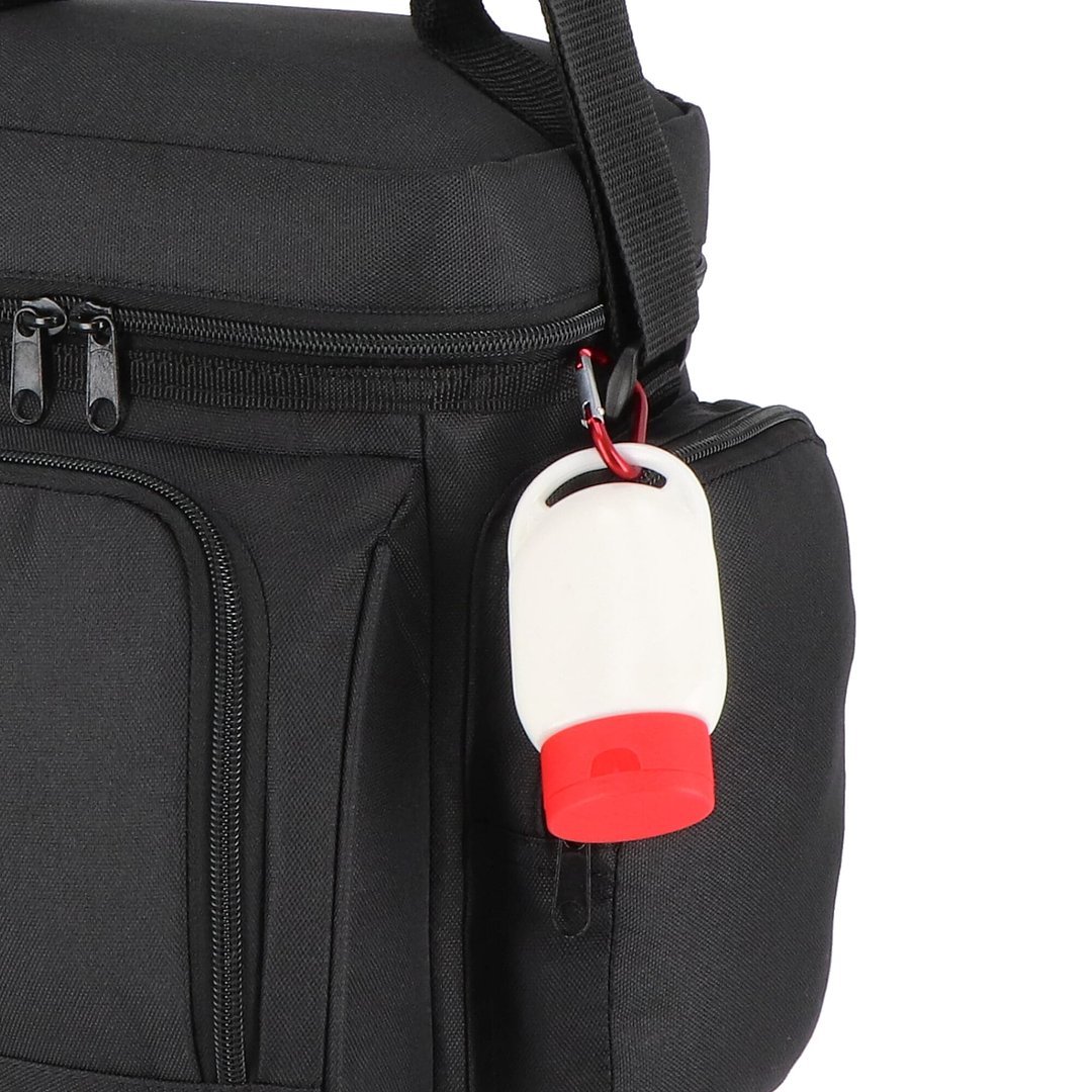 Sonnenschutzlotion mit Karabiner SPF30 aus recyceltem Material Hatrudi