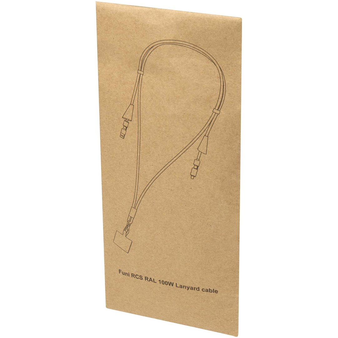 5 in 1 Lanyard Kabel aus recyceltem Kunststoff für Smartphones mit integrierter Datensynchronisierung und 100 W Schnellladefunktion - Renseha