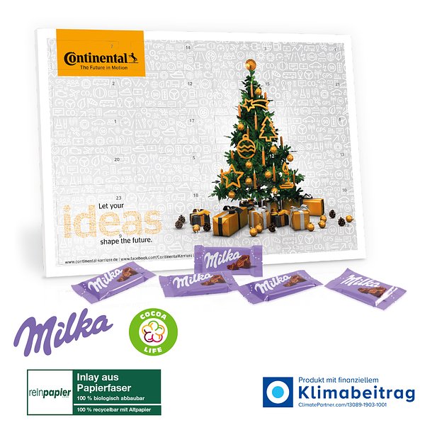 Tisch-Adventskalender Organic mit Milka Schokolade