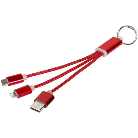 3-in-1 Ladekabel mit Schlüsselanhänger - Jürgia