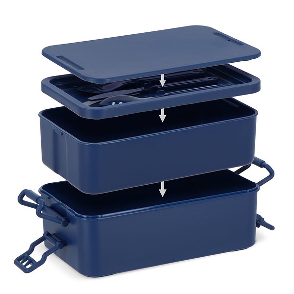 Doppelte Lunchbox mit Besteck Ylanin