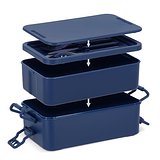 Doppelte Lunchbox mit Besteck Ylanin