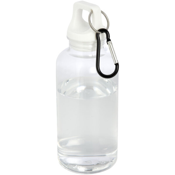 400 ml RCS-zertifizierte Trinkflasche aus recyceltem Kunststoff mit Karabiner - Emerik
