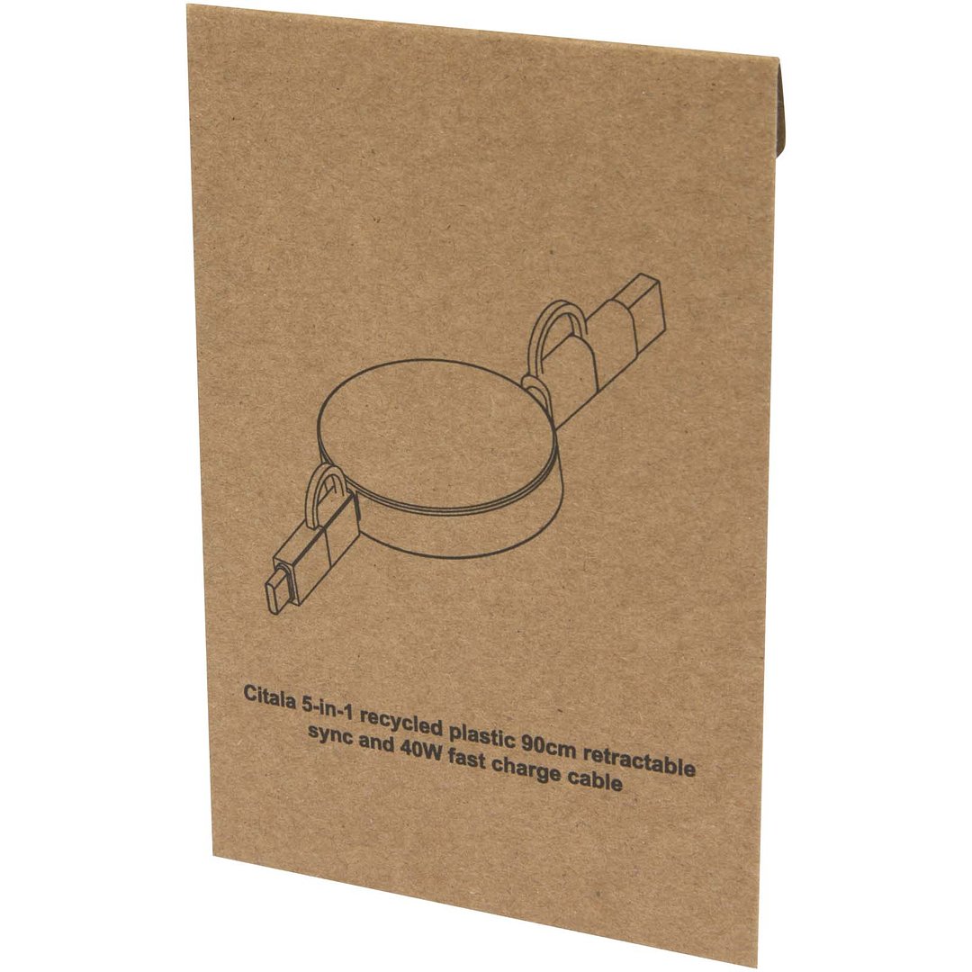90 cm 5-in-1 Kabel aus recyceltem Kunststoff für Datenübertragung und 40W Schnellladung - Uriköbi