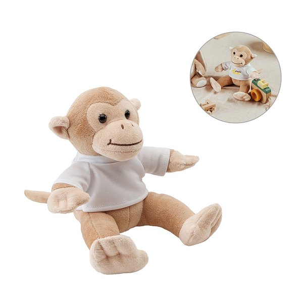 Plüschtier in Form eines Affen mit T-Shirt Liuana