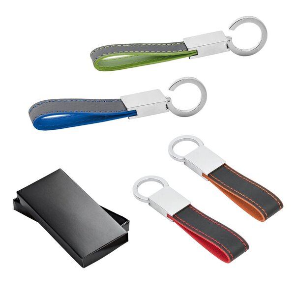 Schlüsselanhänger aus Metall und Kunstleder Nollierel