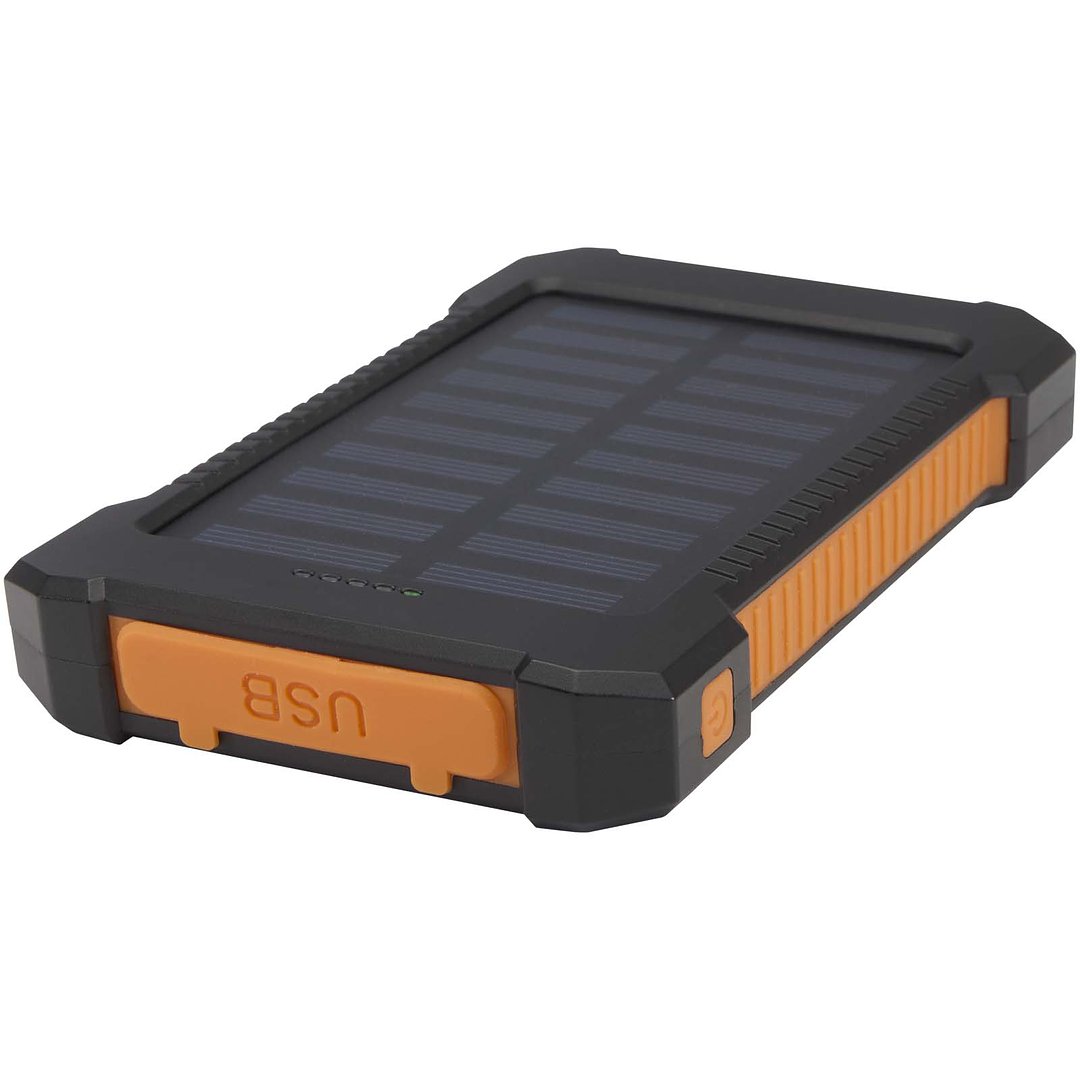 10 W 5000 mAh robuste Solar Powerbank aus recyceltem Kunststoff mit integrierter Taschenlampe - Dori