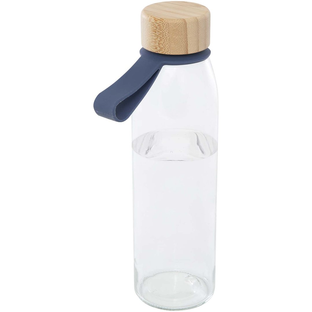 500 ml Glas-Flasche mit Silikongriff und Bambusdeckel - Giafer