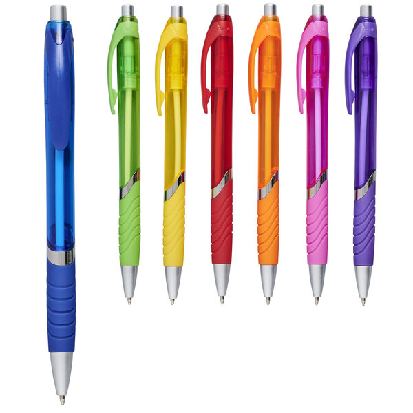 Transparenter Kugelschreiber mit Gummigriff - Lütht