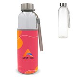 Trinkflasche aus Glas mit individuell bedruckter Neoprenhülle 500ml Aniana