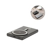 Magnetische Powerbank mit Schnellladefunktion aus recyceltem Aluminium und recyceltem PET, 5'000 mAh Rudorst