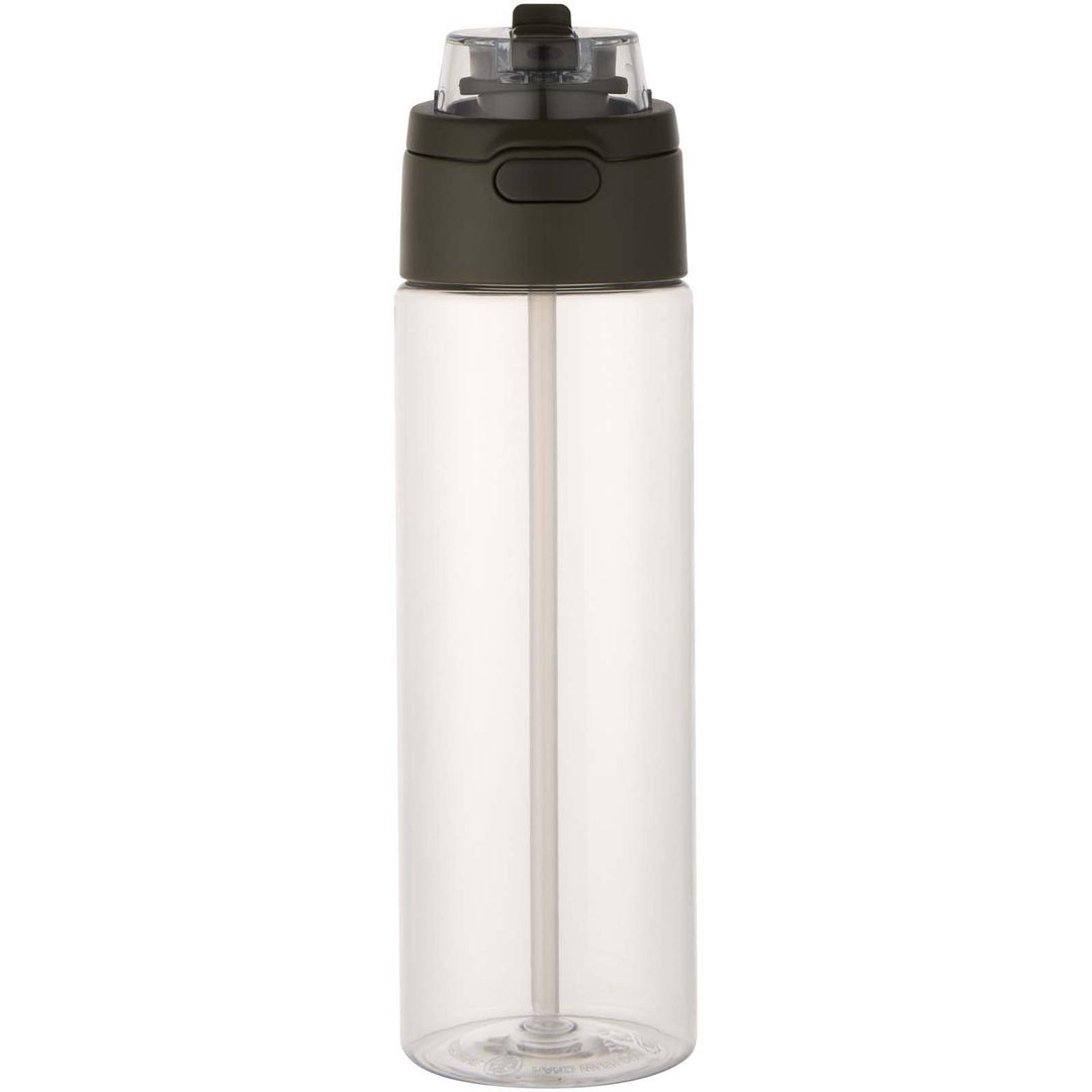 700 ml RCS Trinkflasche aus recyceltem Kunststoff mit Multifunktionsdeckel und Klappstrohhalm - Vreilga