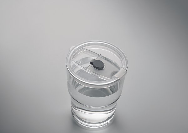 Glasbecher mit Trinkhalm 400ml Gritte