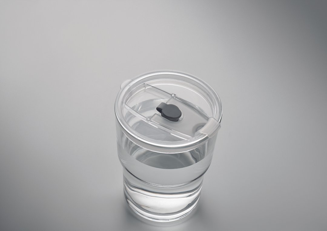 Glasbecher mit Trinkhalm 400ml Gritte