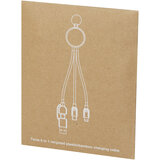 6-in-1 Ladekabel mit Schlüsselring aus recyceltem Kunststoff und Bambus - Griori