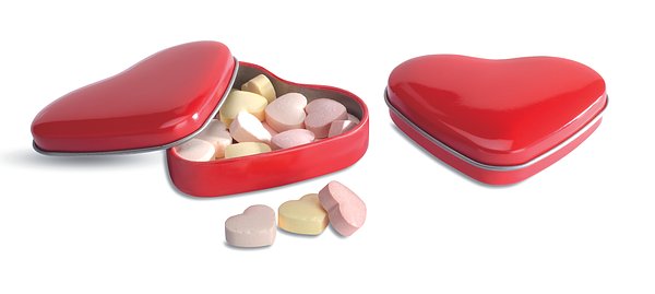 Herzdose mit Bonbons Luorsco