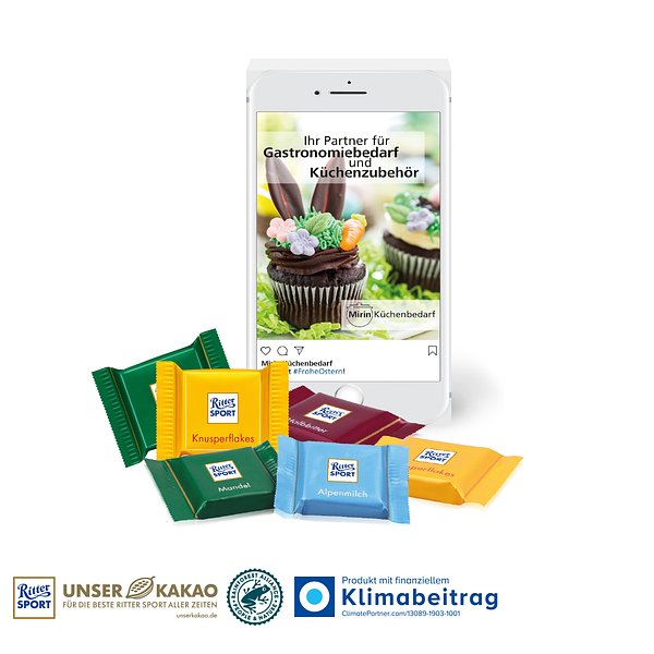 Ritter SPORT Schokotäfelchen in Präsentbox