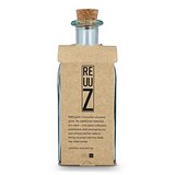 Square Recycelte Glaswasserflasche ReuuZ mit Korkverschluss 1 l Fränziama