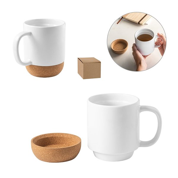 Keramikbecher mit Korkboden 410 ml Vregnan