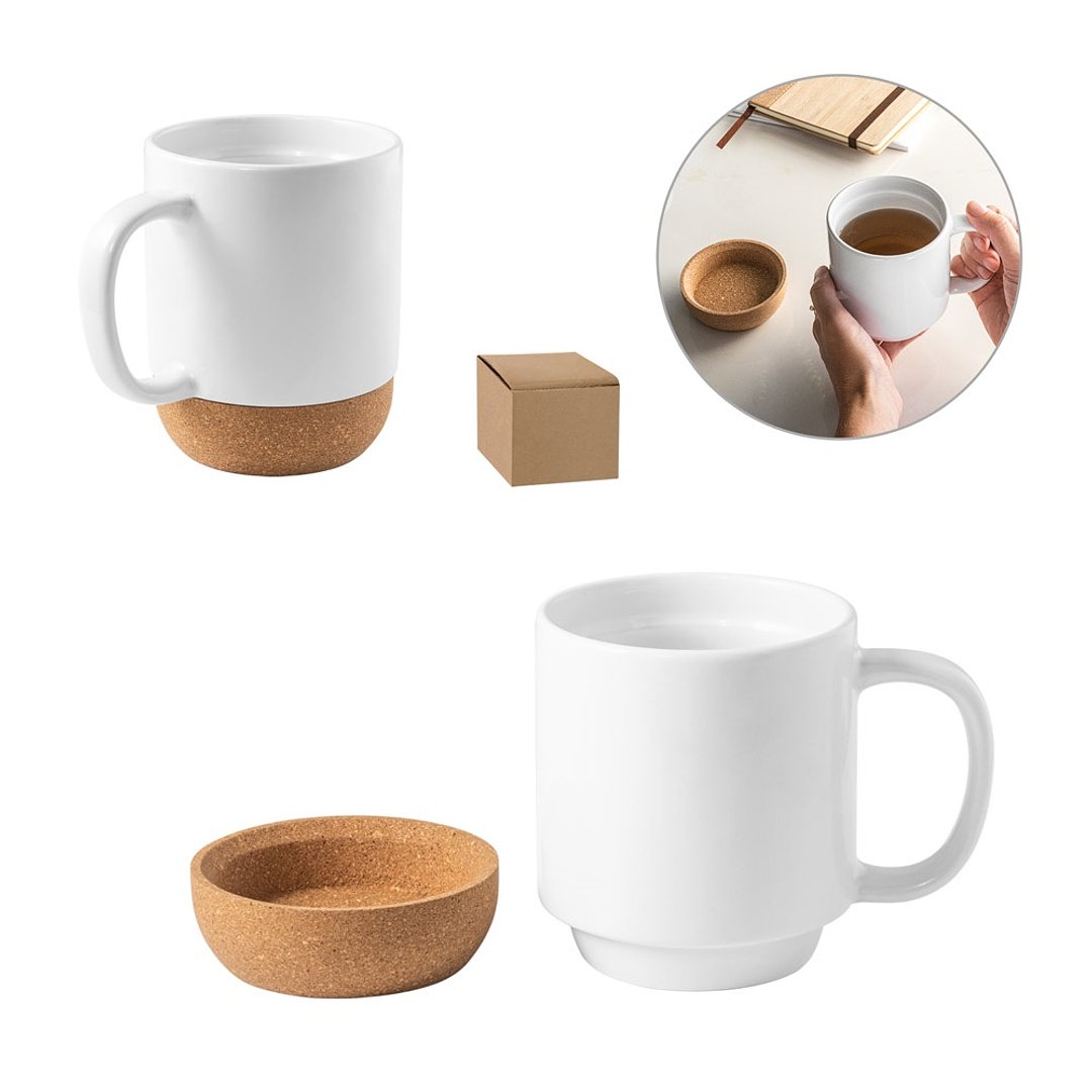 Keramikbecher mit Korkboden 410 ml Vregnan