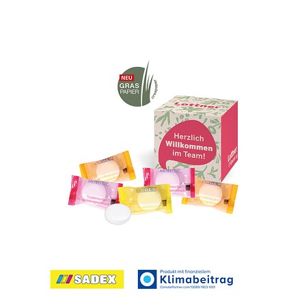 Werbewürfel mit süsser Füllung