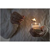 Quadratische Glaskerze mit Bambusdeckel - Badi