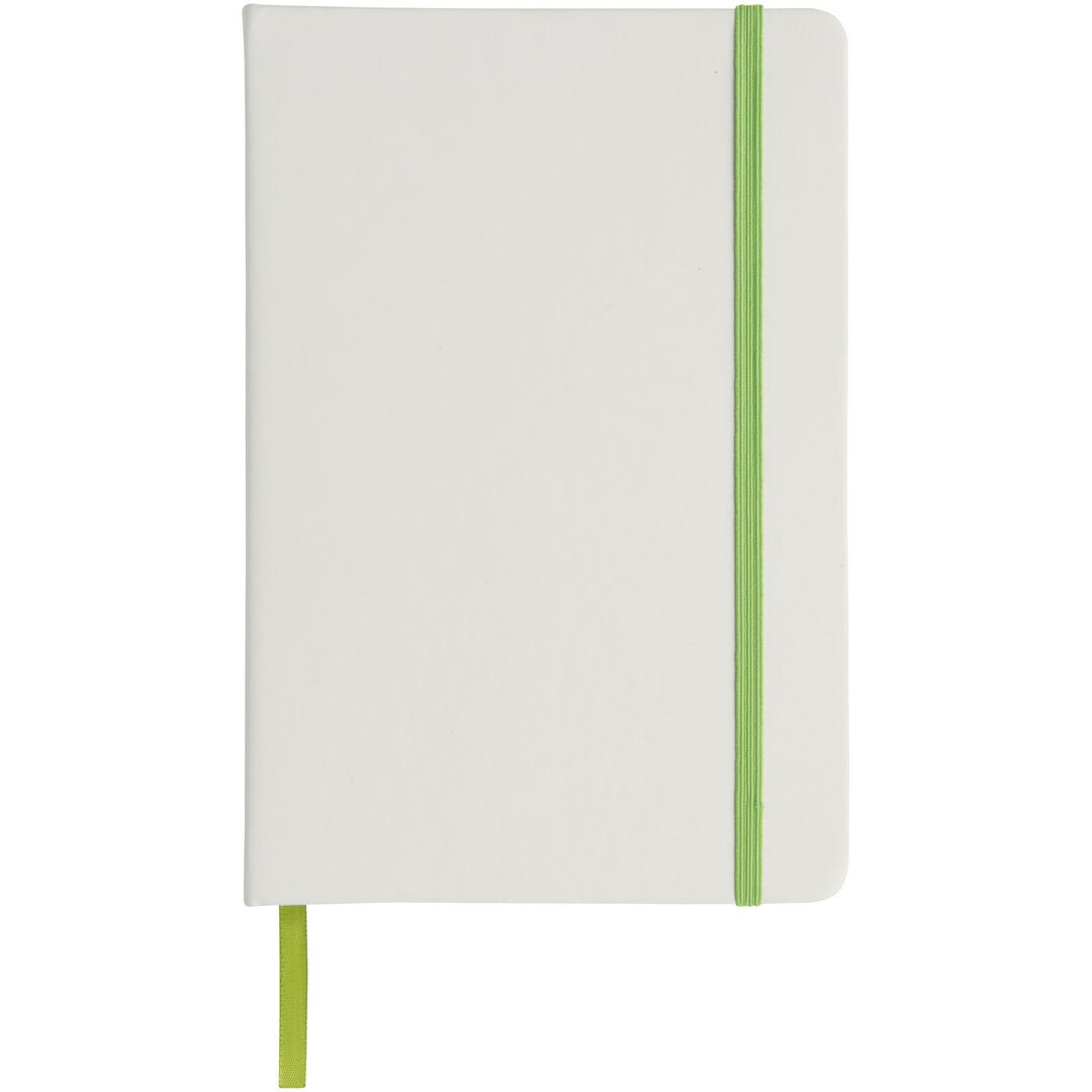 Weisses A5 Notizbuch mit farbigem Gummiband - Luonna