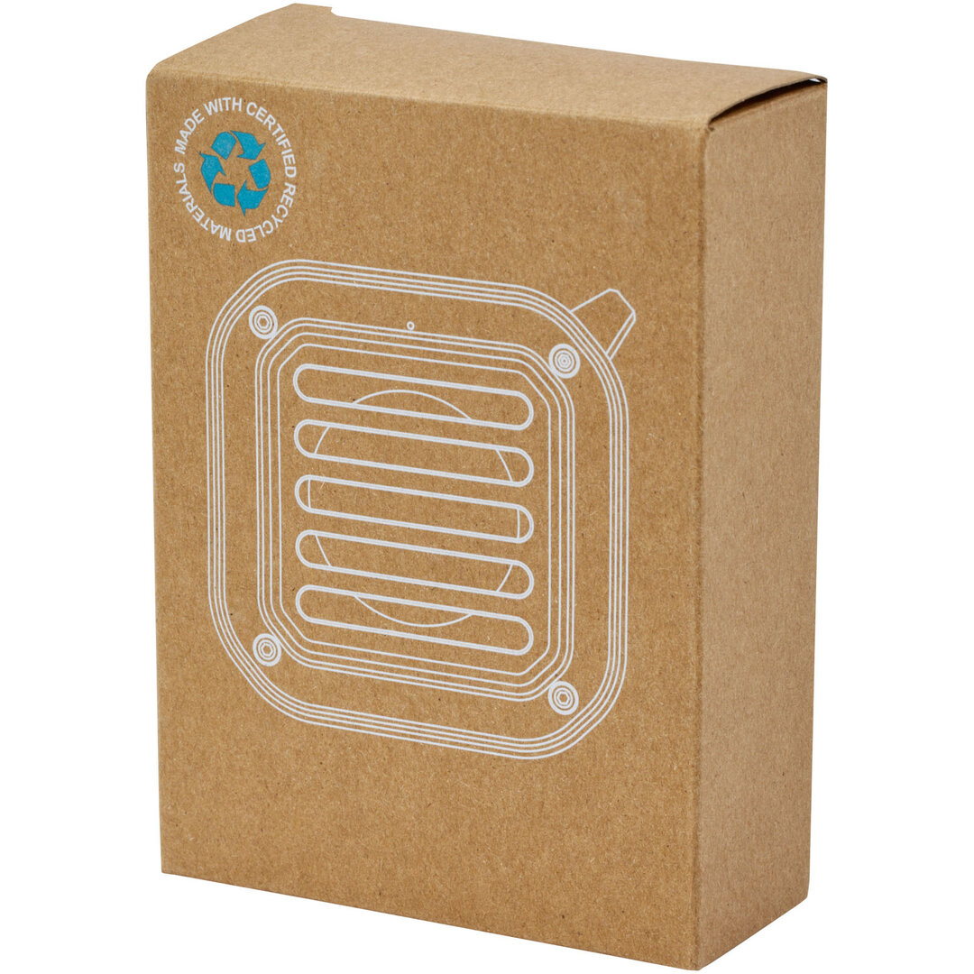 3W IPX5 Solar Bluetooth®-Lautsprecher aus recyceltem RCS Kunststoff mit Karabinerhaken - Fritanrin