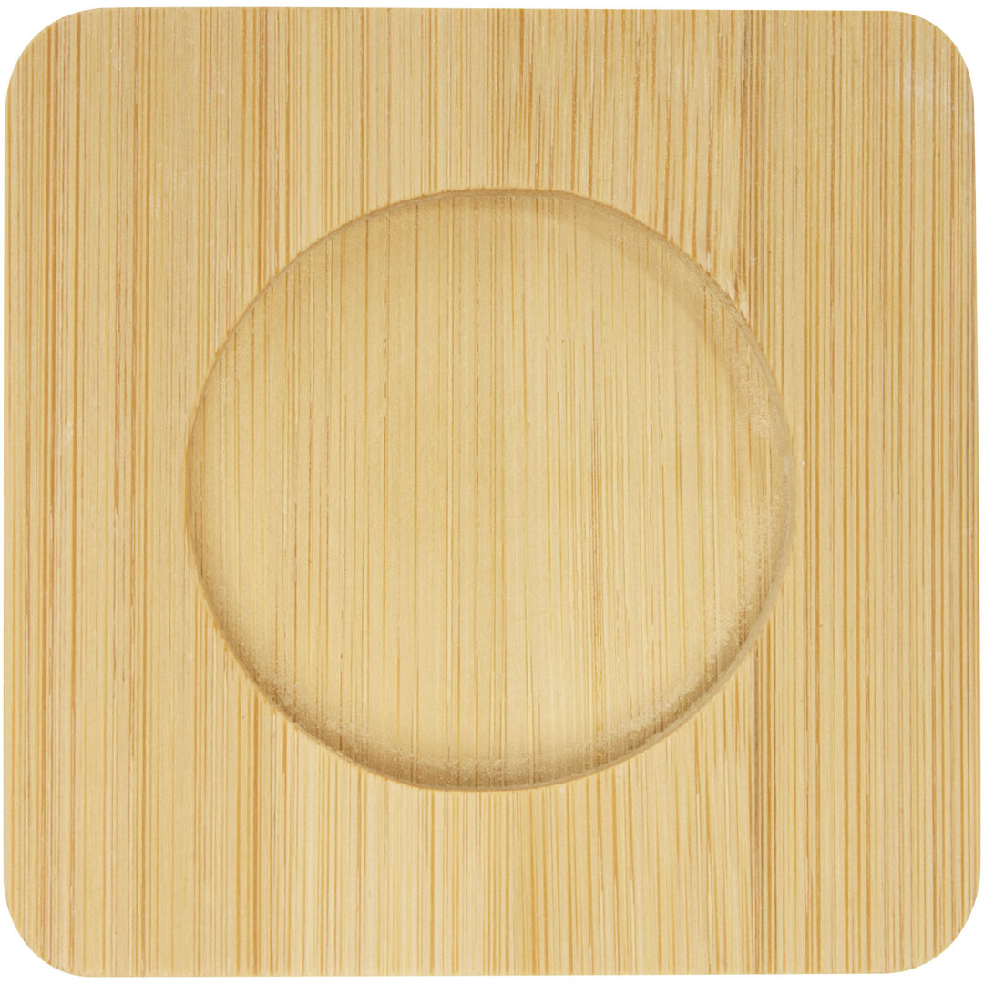 2-teiliger 100 ml doppelwandiger Glasbecher mit Bambusuntersetzer - Verille