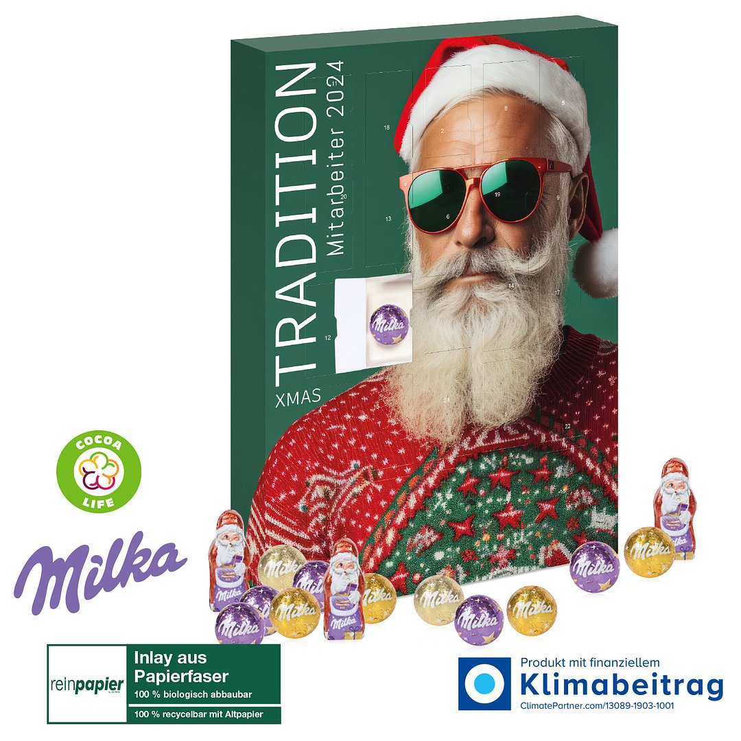 Adventskalender Milka „Edition“, Inlay aus Papierfaser
